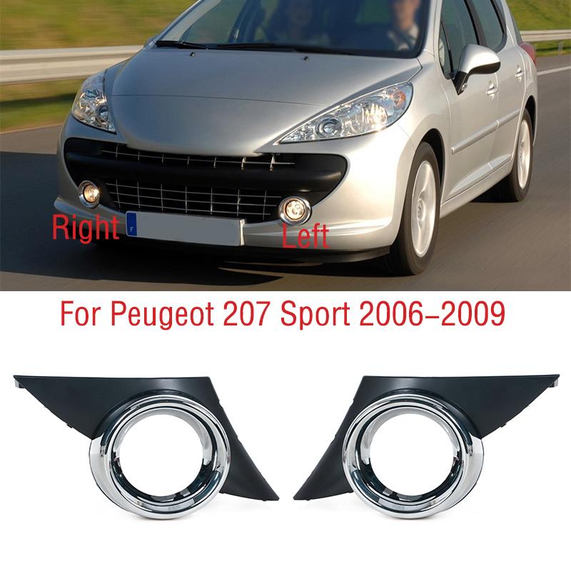 For Peugeot 207 Sport 2006 2007 2008 2009 Car Front Bumper Fog Light Lamp Frame Cover Foglights Foglamp Trim Cap