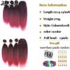 Straight Hair Bundle12" 14" 14" With Clouse Synthetic Weave Hair Extension Fake Yaki Straight Hair Weaving Grey Color Full head