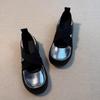 One Pedal Big Head Silver Soft Sole Small Man Runaway Platform Shoes Women's New Cross Strap Mary Jane Shoes
