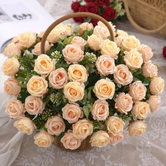 Привлекательные искусственные цветы, скрученные лепестки, гладкие на ощупь, декоративные