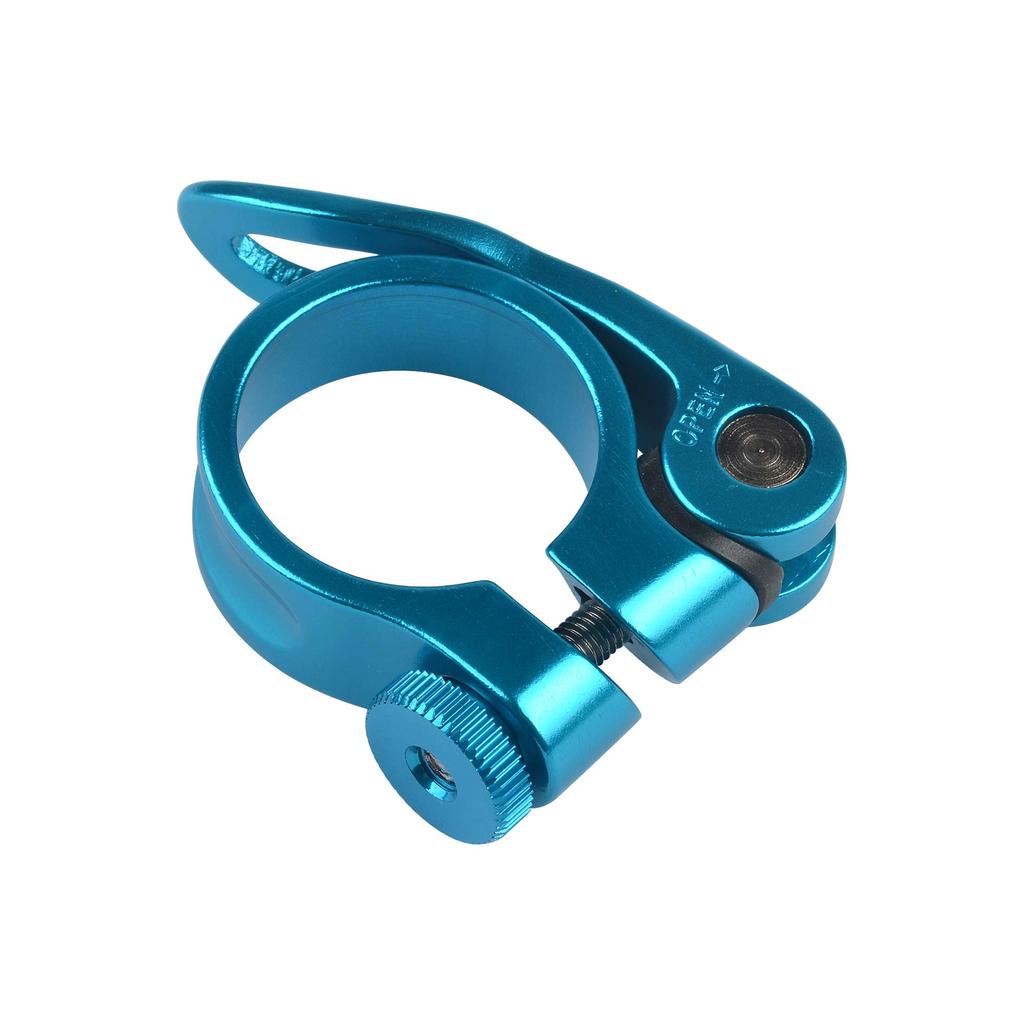 Ruifu Зажим подседельного штыря из алюминиевого сплава, легкий, с быстросъемным механизмом, простая установка, 31.8 34.9 мм (Синий, 31,8 мм)