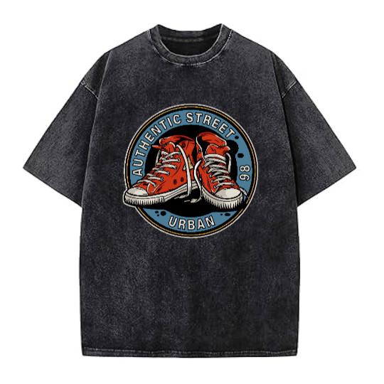 Illustration Graphics Vintage Washed T-Shirt Oversized Unisex Streetwear P1-19V