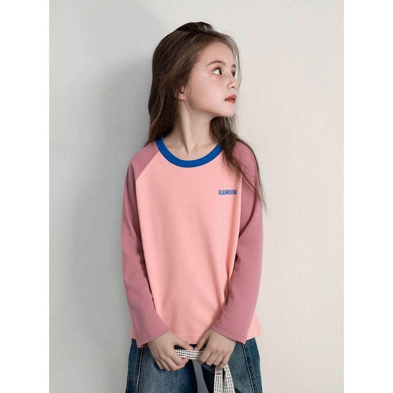 Brand Foreign Trade Children's Clothing Spring New Style Girls' Round Neck Pure Cotton Base Shirt Children's Long-Sleeve T-Shirt Baby Clothes Ins