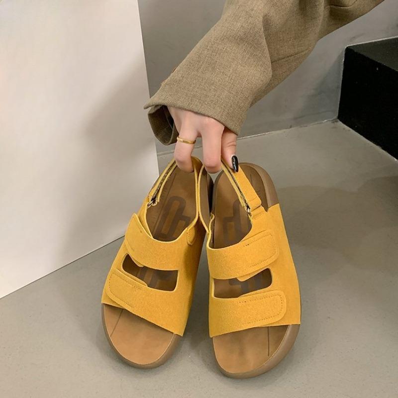 Новые сандалии на толстой подошве на липучках, универсальная повседневная спортивная пляжная обувь