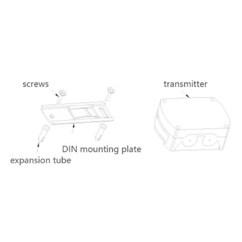 4-20mA RS485 Modbus wall-mounted temperature and humidity transmitter Sensor with display track installation