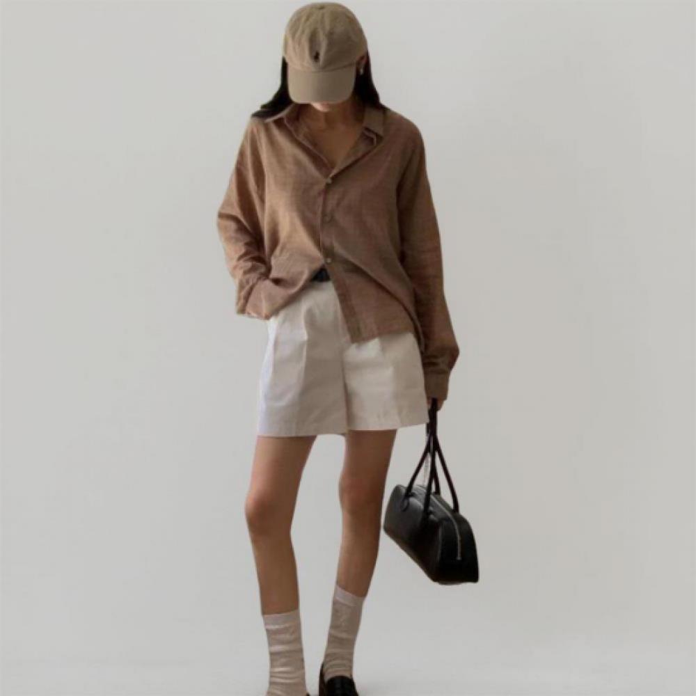 New Arrivals Open Run Women Check Loose Fit Shirt Cotton Blend Rayon Back Pintux