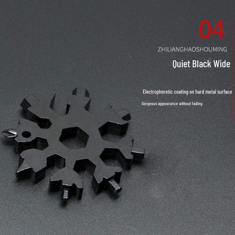 Многофункциональный гаечный ключ Douyin 18-в-1 в форме снежинки — легкий, портативный стальной восьмигранный и шестигранный инструмент