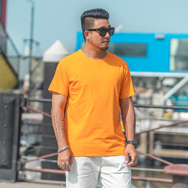 Мужская свободная футболка большого размера M-7XL 8XL Мужская однотонная футболка с круглым вырезом и короткими рукавами