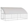 Dog Kennel 2 pcs Silver 4 x 2 x 2 m Galvanized Steel