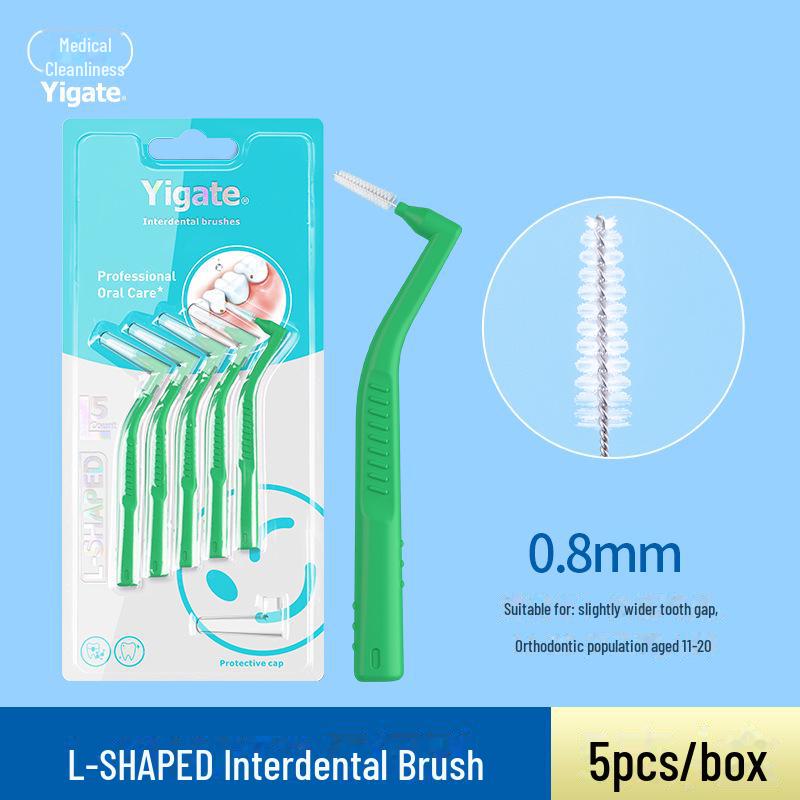 Набор для ортодонтического ухода: Межзубные ершики L-образной и 7-образной формы, зубная щетка, межзубный ершик с мягкой щетиной
