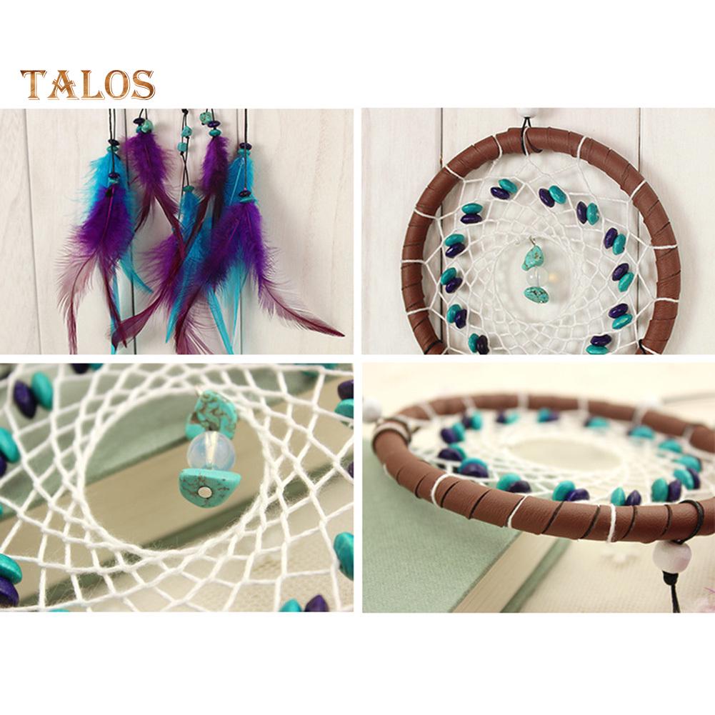 Мечтатель перо бирюзовый шарик Ловец снов подвесной кулон ремесло настенный автомобиль подарок домашний декор