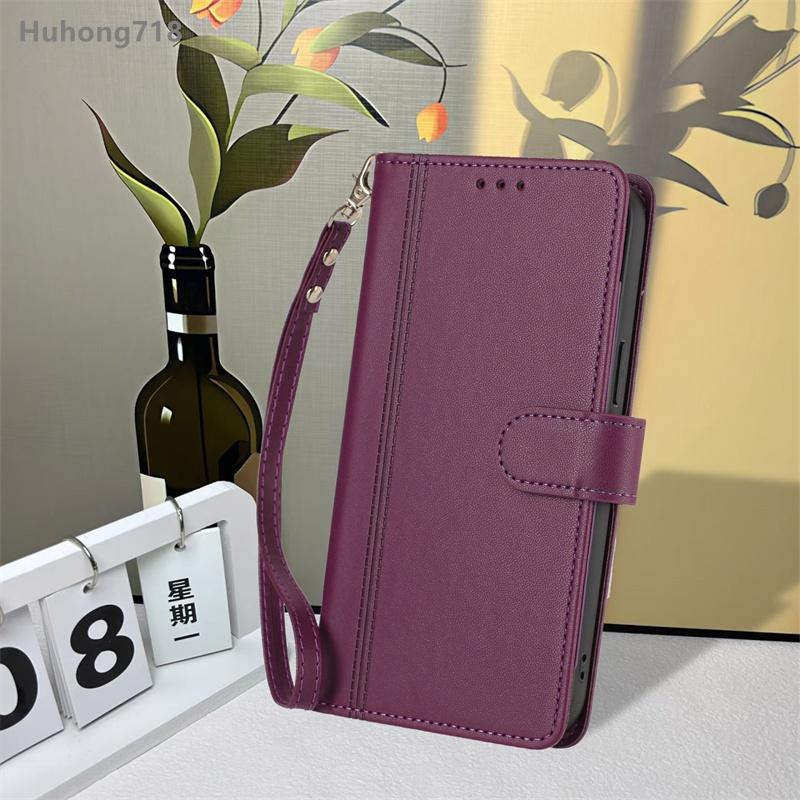 For Boost MobIle Celero 3 SC Summit 5 SN339D XD6U653DS 2024 5G Flip Wallet Case Leather Cover With Card Slots Hand Strap Wireless Charging