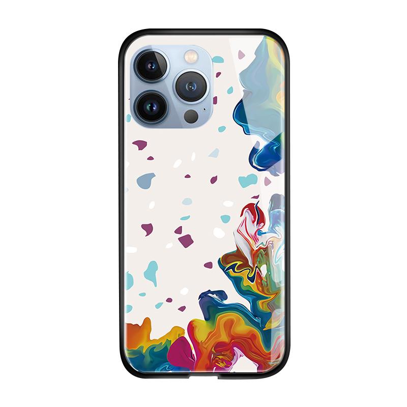 Чехол для телефона из закаленного стекла для iPhone 11 12 13 14 15 16 17 Redmi 10 12 14C Note10 Note14 Xiaomi 11Lite PocoC75 Мягкий край Ударопрочный Гладкий чехол