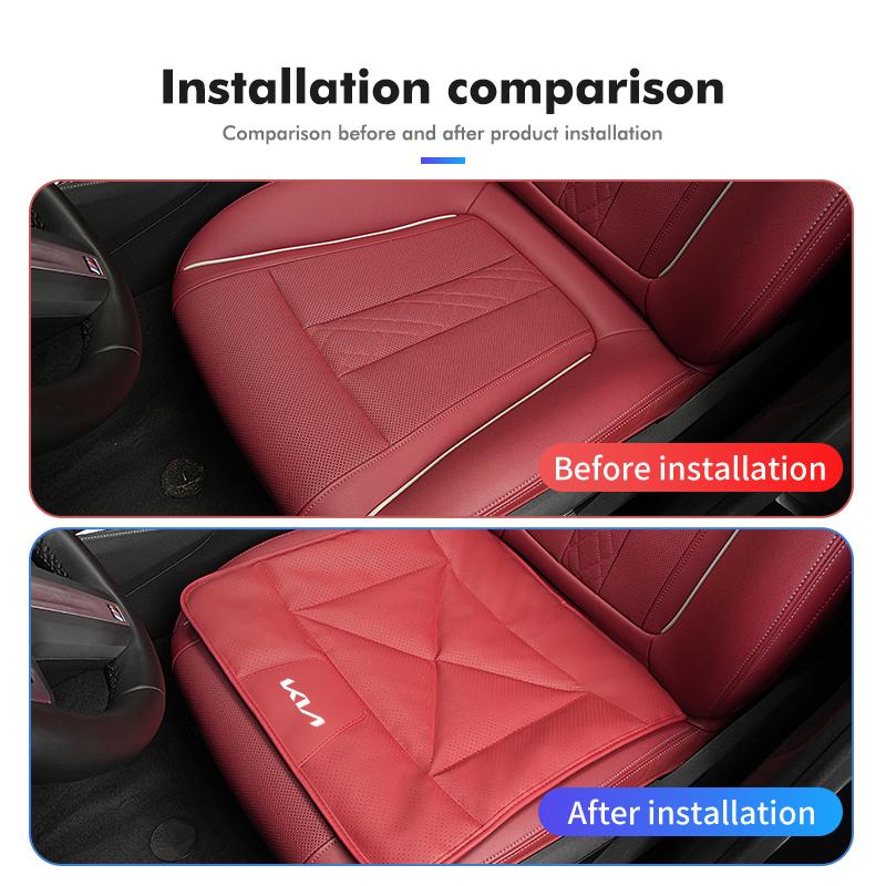 For KIA Car Logo Seat Cushion Breathable Leather Thick Pad Soft Mat Accessories Ceed Sportage Rio K5 K2 Optima Cerato Venga QJ2