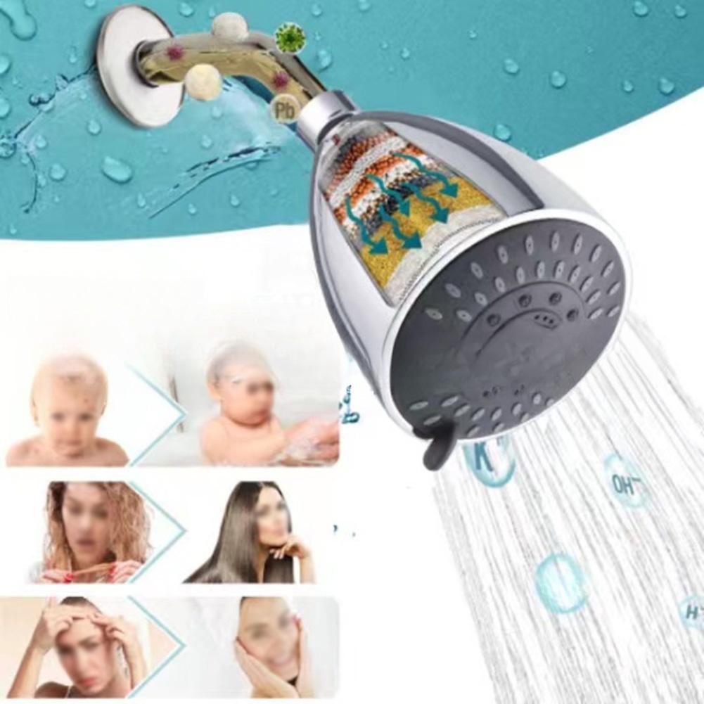 Съемная душевая лейка с фильтром Многослойная очистка для более здорового душа Фильтрующая душевая лейка для украшения ванной комнаты