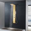 Shower Panel System - vidaXL - Stainless Steel 201 - Golden - Multifunctional - Square Design