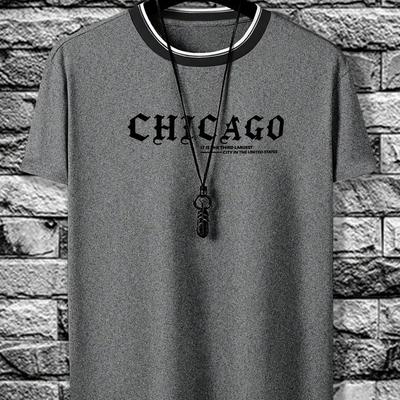 Новая летняя мужская модная футболка Personality Basics Printed Men's T-shirt Top