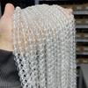 5A Натуральные Бусины из Горного Хрусталя Круглые Рассыпные Проставочные Белый Кристалл 4 6 8 10 12ММ Выберите Размер Для Изготовления Украшений Браслет Ожерелье