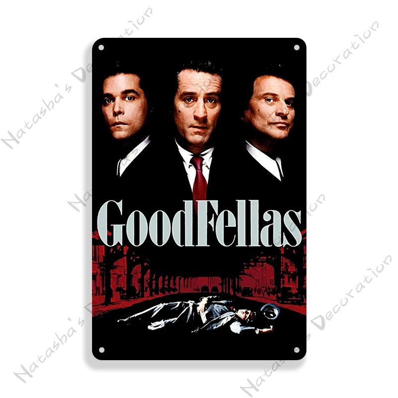 1990 Американский фильм Славные парни Винтажный постер Металлическая жестяная табличка Ржавые металлические таблички Домашний бар Металлическая плакетка Гараж Индустриальный декор