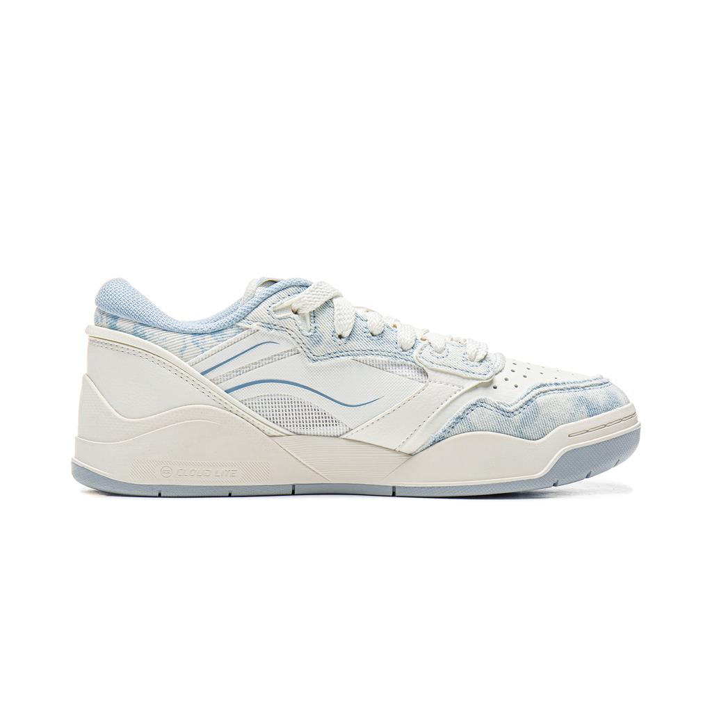 Li Ning Moon White 3 Скейтбордические кроссовки Женские Низкие Белый, Синий AGCV078-3
