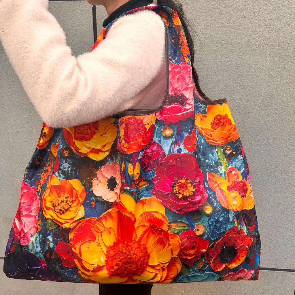 Eco-Friendly Foldable Large Capacity Shoulder Shopping Bag for Women