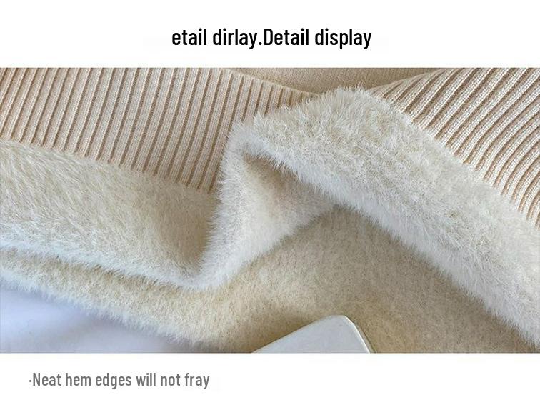 Женский свитер на флисовой подкладке: Плотный, Модный, Теплый Базовый Слой с Полувысоким Воротником для Осени/Зимы.