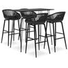 VidaXL 5-piece Bar Set Bistro Furniture Pub Furniture Table and Bar Stools Counter Set Restaurant 3057375