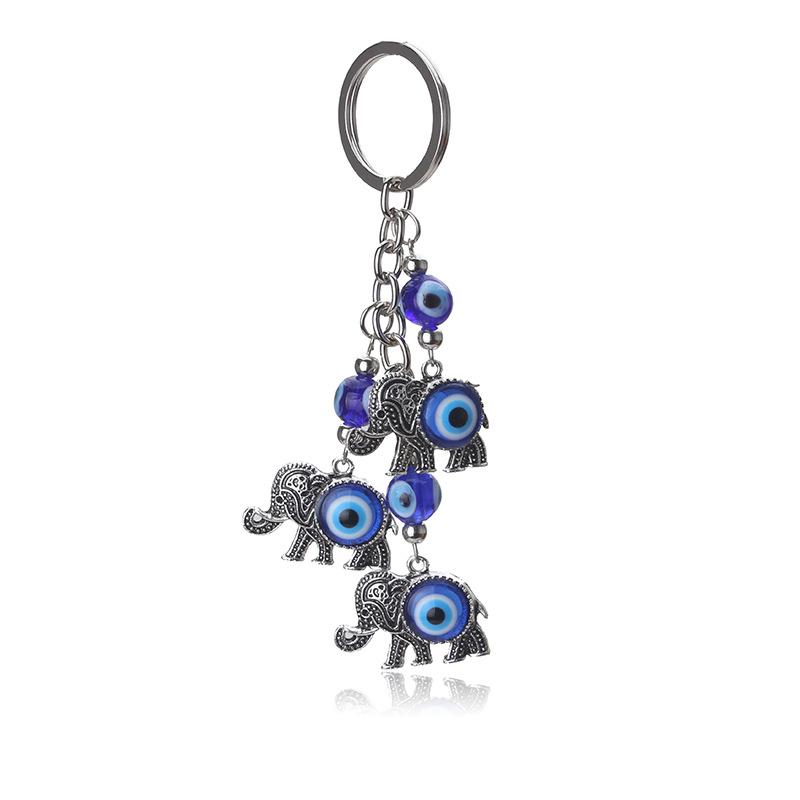 Blue Eye Keychain Lucky Elephant Pendant Keychain Demon Eye Pendant Bag Pendant