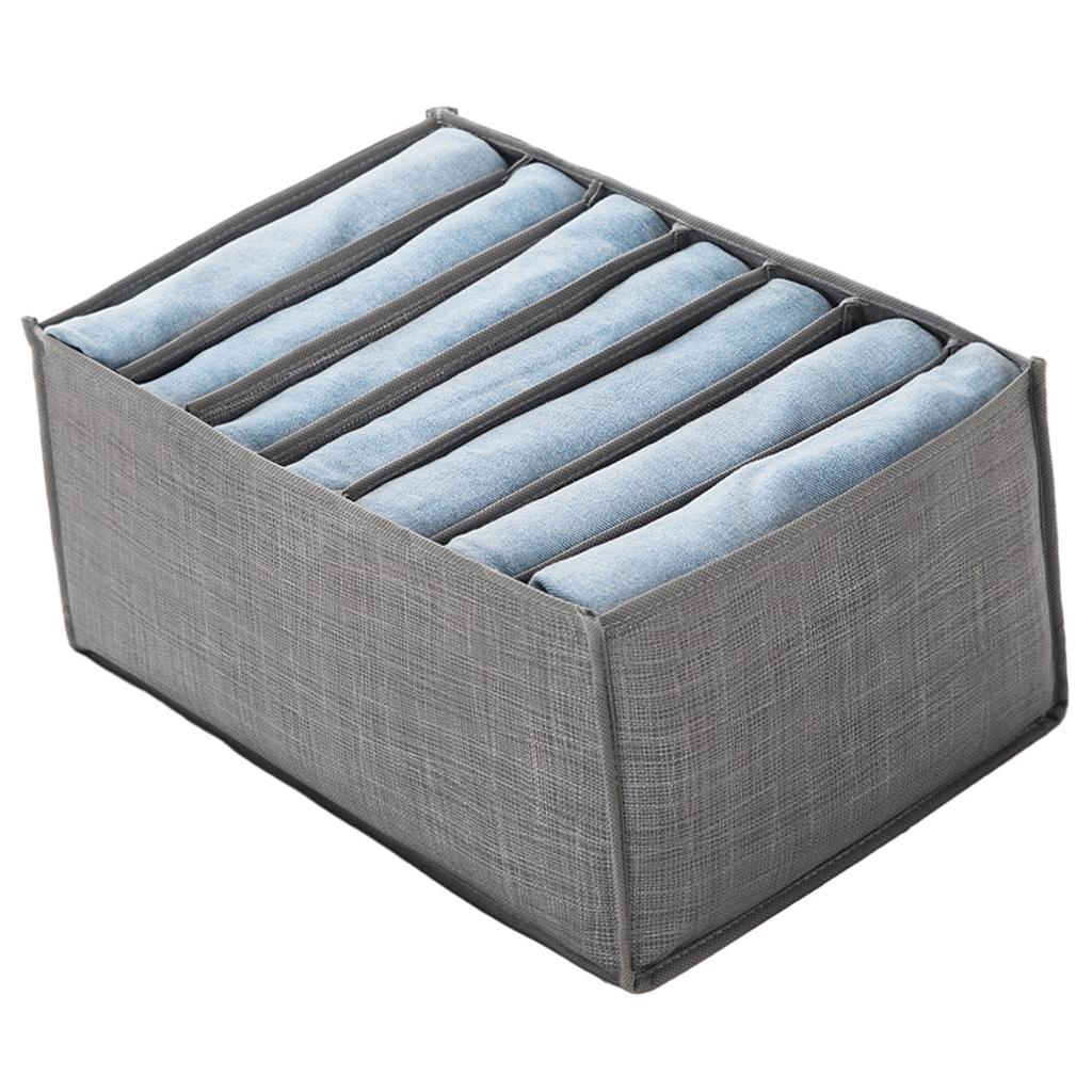 Pants Storage Box with Multiple Compartments Foldable Closet Organizers Separation Boxes for Jeans Trousers Storage Bins