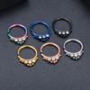 1 шт., 18 г, 8 мм, CZ стальной кликер, сегментные кольца в носу, обруч с открытой навеской, спираль для ушей, перегородка, пирсинг, унисекс, украшения для тела, пирсинг ноздри