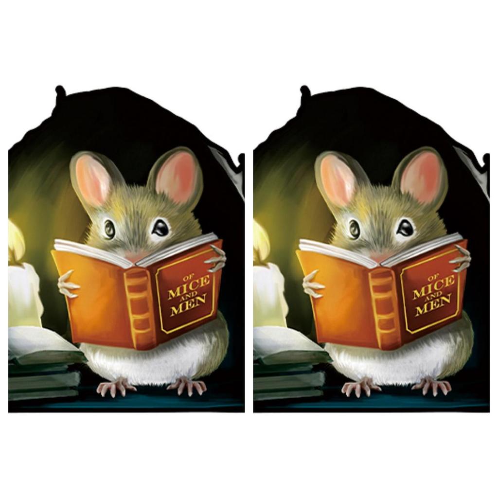 Рождественская наклейка на стену с мышью, мышь для чтения книг, настенная 3D наклейка, забавная очаровательная наклейка на стену, угловая наклейка, детская комната, детская Рождественский декор