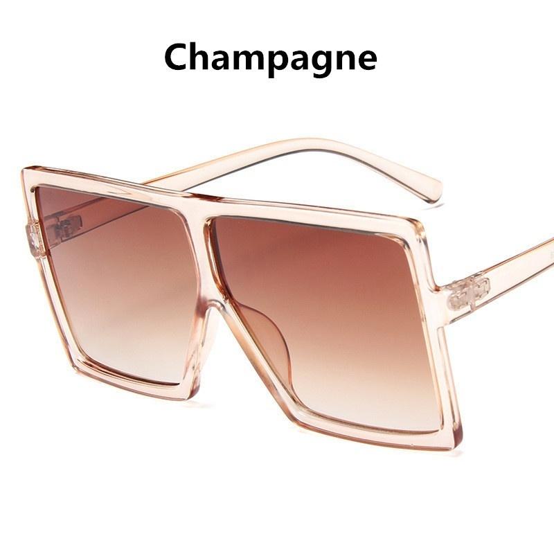 Higodoy Plastic Oversized Women Sunglasses Square Brand Designer Big Frame Sunglasses for Female UV400