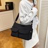 2025 Japan and South Korea New Double Pocket Nylon Small Fresh Casual Messenger Bag Versatile Niche Bag Underarm Shoulder Bag