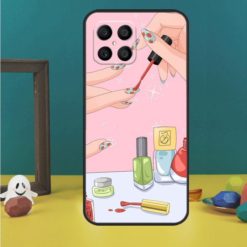 Чехол для телефона с дизайном лака для ногтей для Huawei P40 Lite P50 P30 P20 Pro Nova 9 5T Honor X9 X8 X7 50 Задняя крышка
