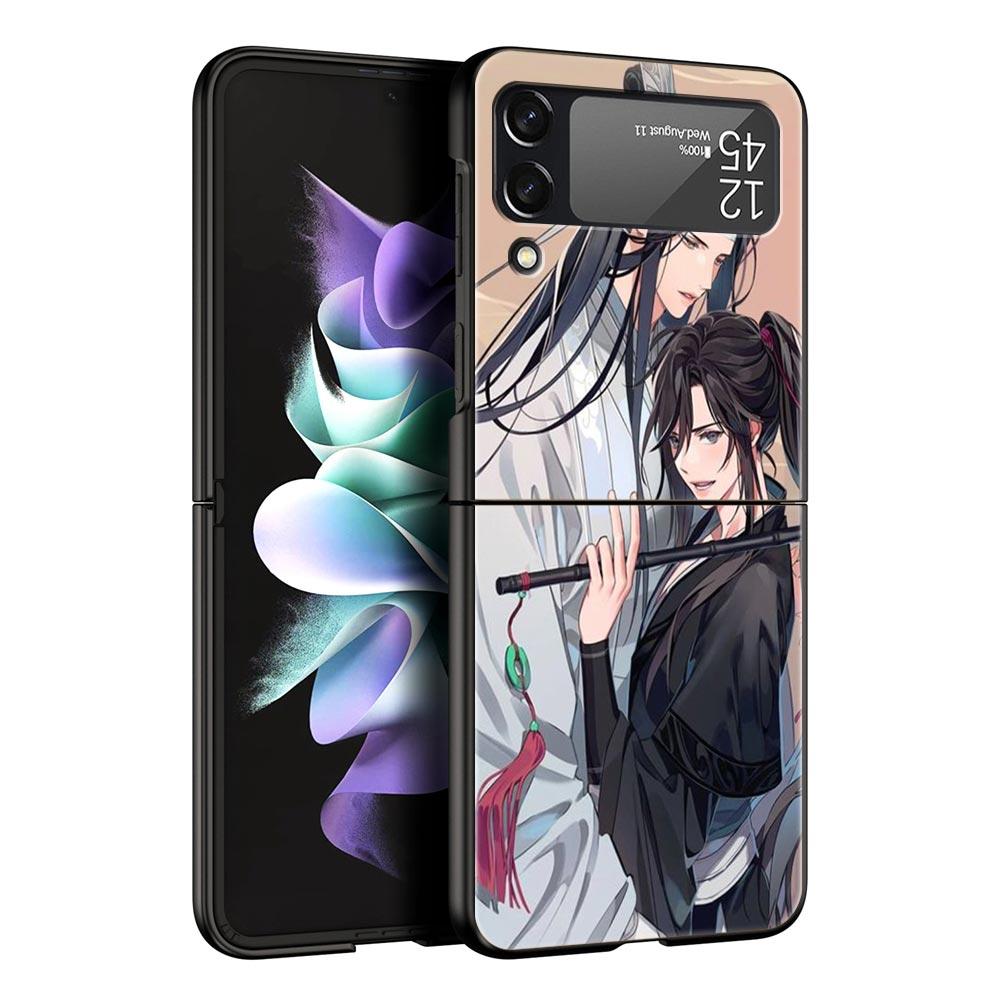 Аниме Мо Дао Цзу Ши Милый Чехол для Телефона Z Flip 4 Для Samsung Z Flip 3 5G Черный Жесткий Чехол Galaxy ZFlip3 ZFlip5 Обложка Складной Роскошный