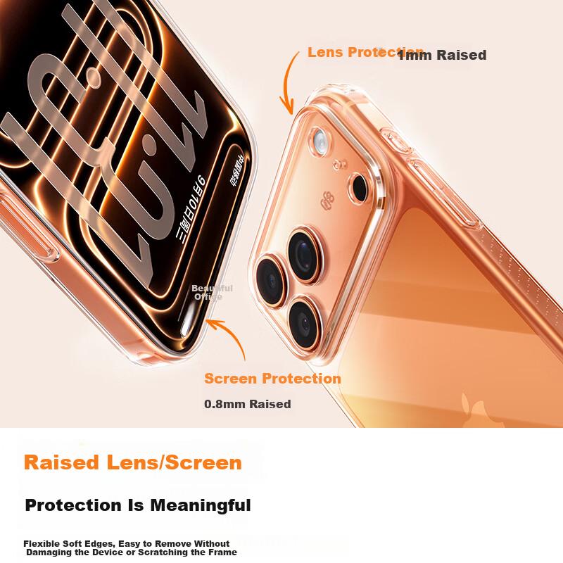Baseus Ice Crystal High Transparency Soft Edge Non-Damaging iPhone 17 Pro Max Case Full Coverage Transparent Silicone Shockproof Cover for 17 Pro Max