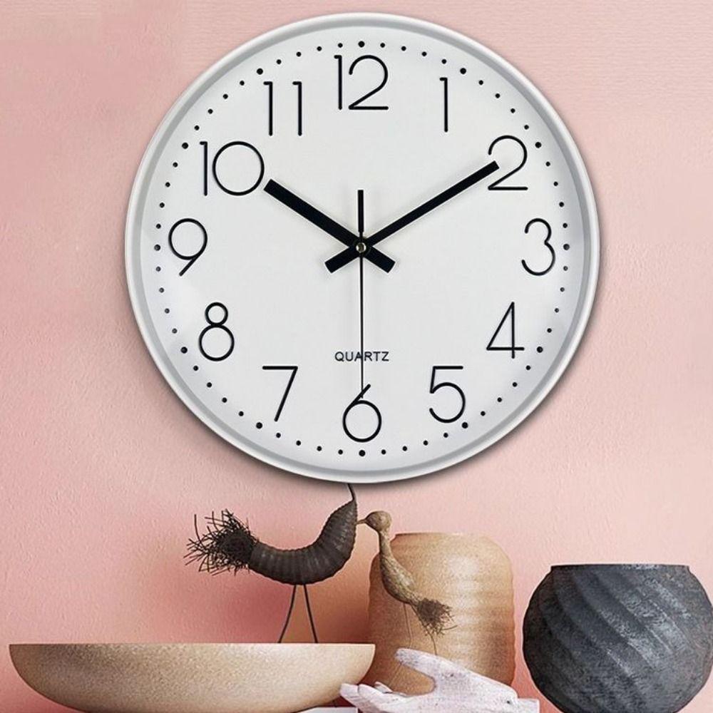 Creative Silent Nordic Wall Clock Round Multi-color Electronic Color Clock Non-Ticking Wall Hanging Clock Bedroom