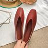 Woman Spring Casual Square Toe Low Soft Soled Lolita Flats Ballerina Red Female Elegant French Retro Buckle Mary Janes