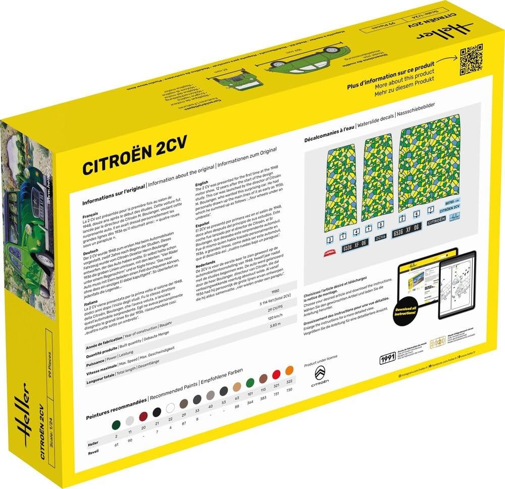 Platz Heller Citroen 2CV Пластиковая модель HE80765 1/24 (Машина)