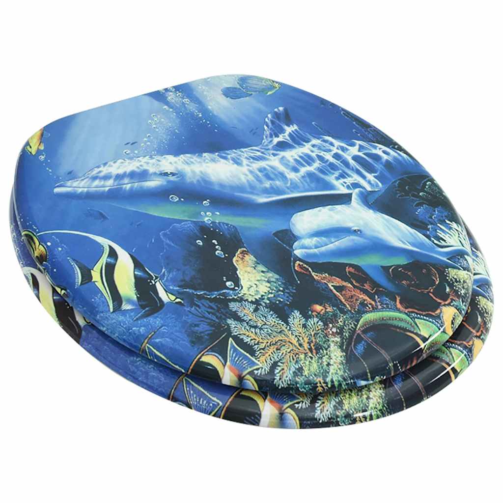 Toilet Seat with MDF Lid Dolphin Design