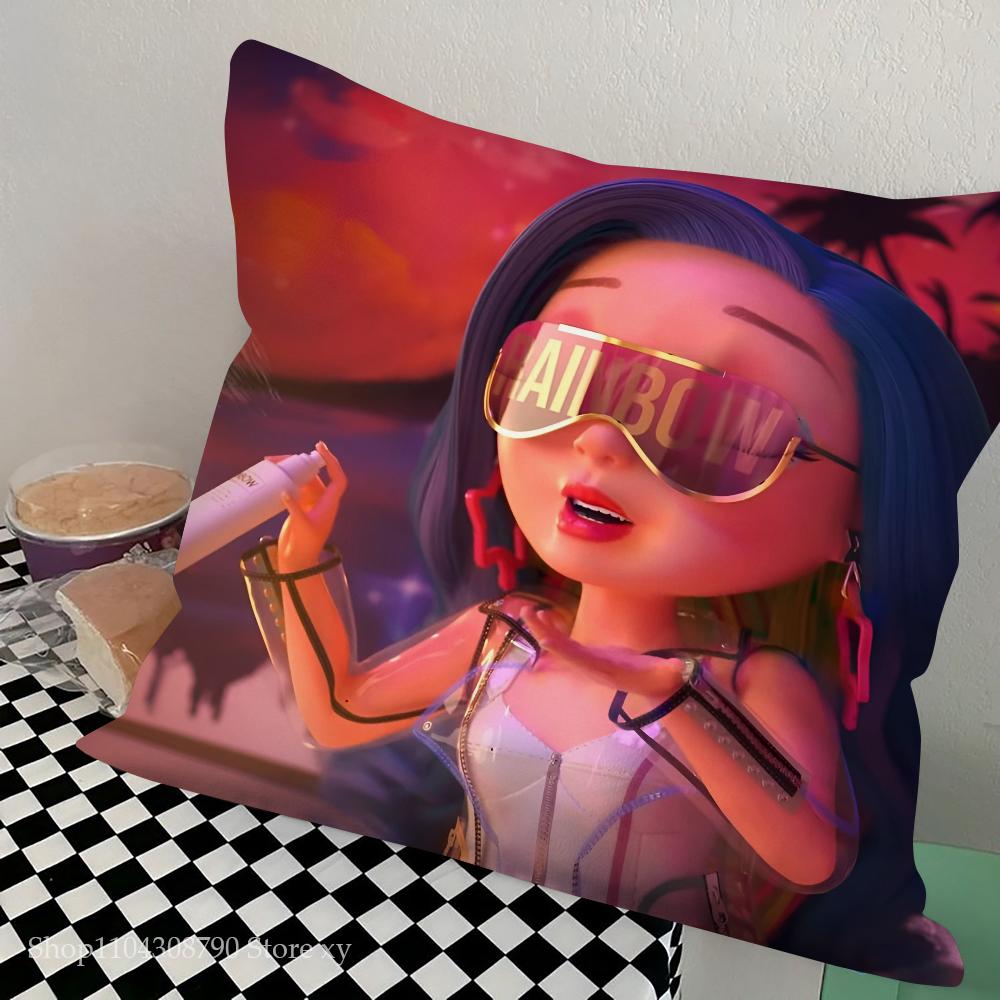 Аниме Радужные Высокие Куклы Наволочка Модная Квадратная Наволочка Спальня Диван Комната Ins Декор Подушка для Отдыха 40x40