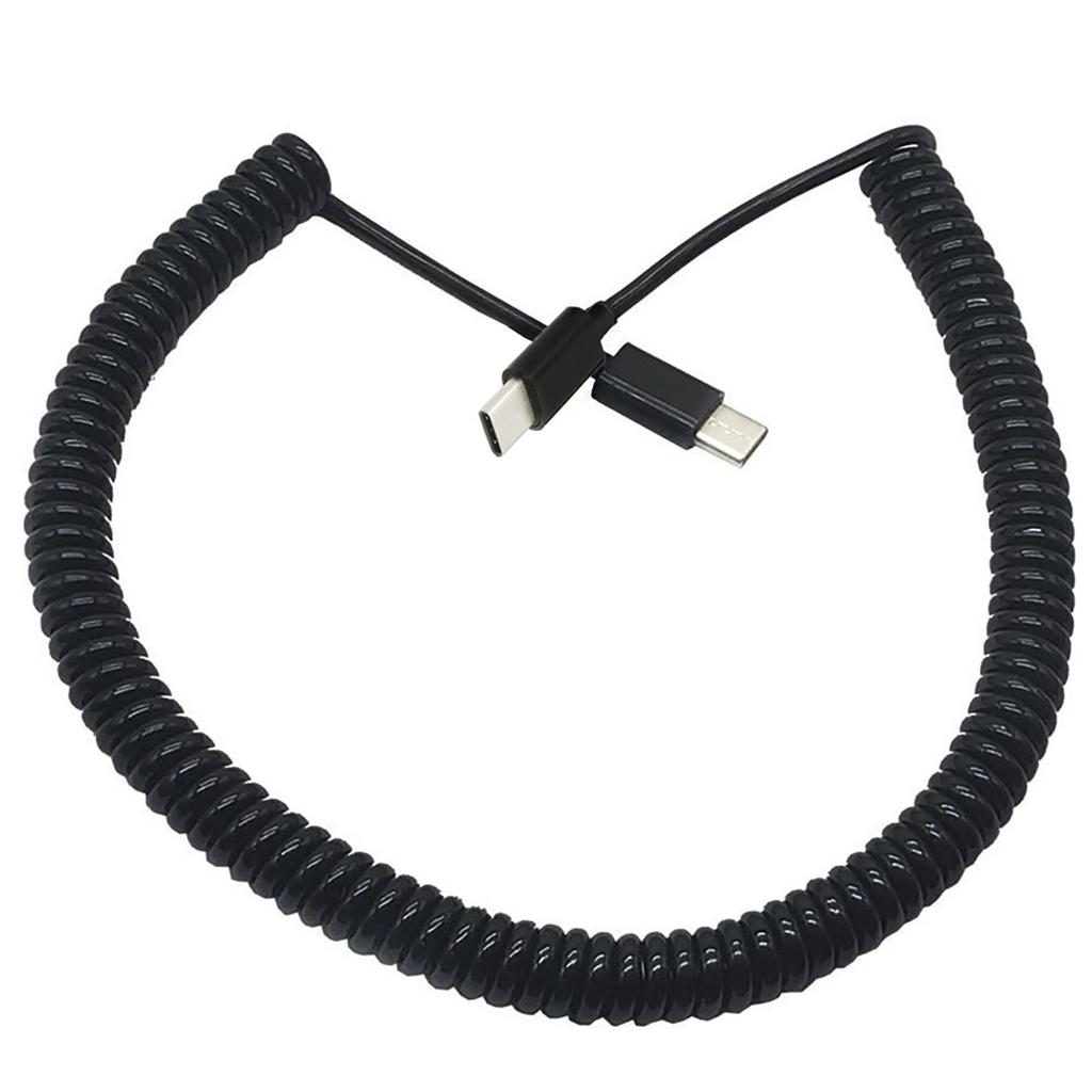 Спиральный кабель USB C - USB C, пружинный шнур для зарядки Type C Male - Type C Male для быстрой передачи данных и подачи питания