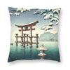 Tsuchiya Koitsu Miyajima In Snow Square Pillowcase Polyester Linen Velvet Printed Decorative Pillow Case Home Cushion Wholesale