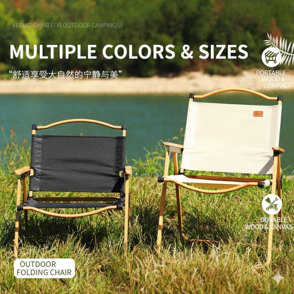 Ultralight Aluminum Folding Camping Chair (Kermit Style) | Portable & Durable Outdoor Leisure Chair for Hiking, Picnic & Fishing