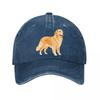 Elegant Golden Retriever Paper Cut P  New Vintage Washed Cotton Baseball Cap Sun Hats