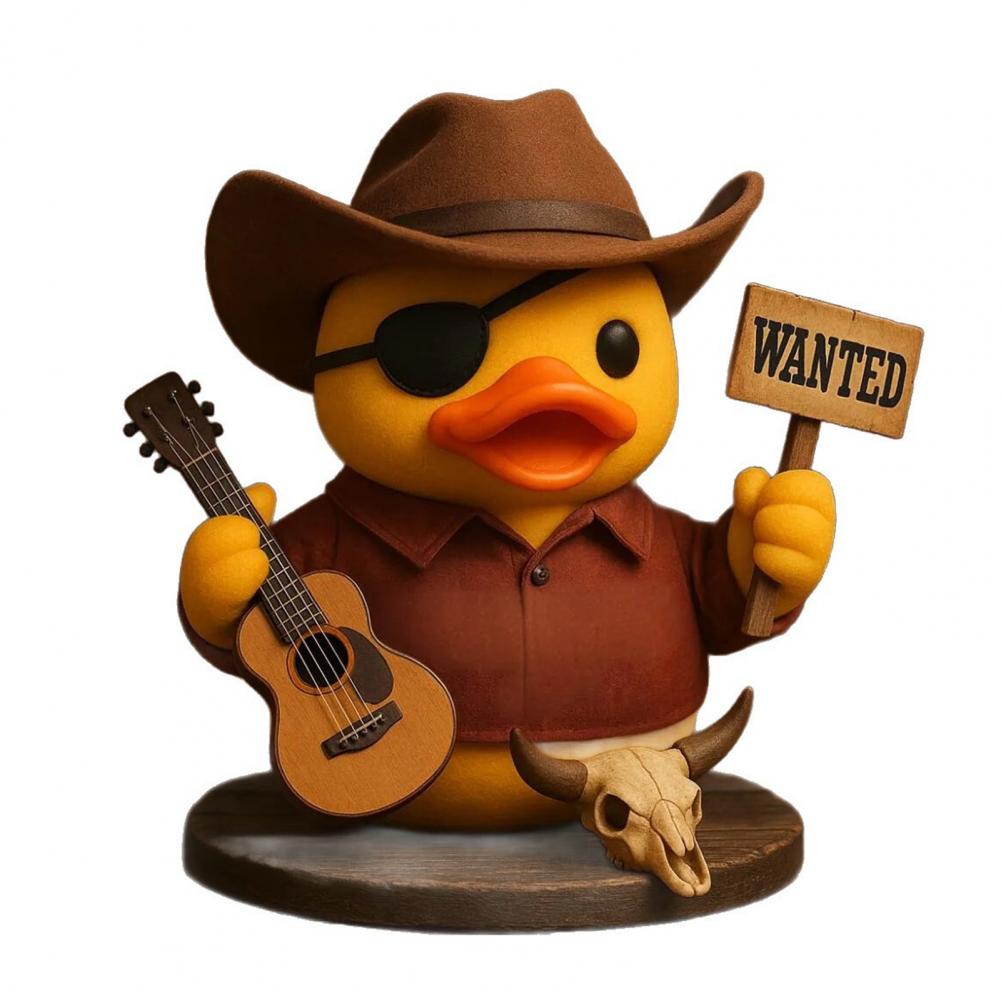 Декор в виде утки на музыкальную тематику, винтажная рок-утка, фигурка, расписанная вручную, украшение для музыкальной студии, статуэтка классического рокера для бара