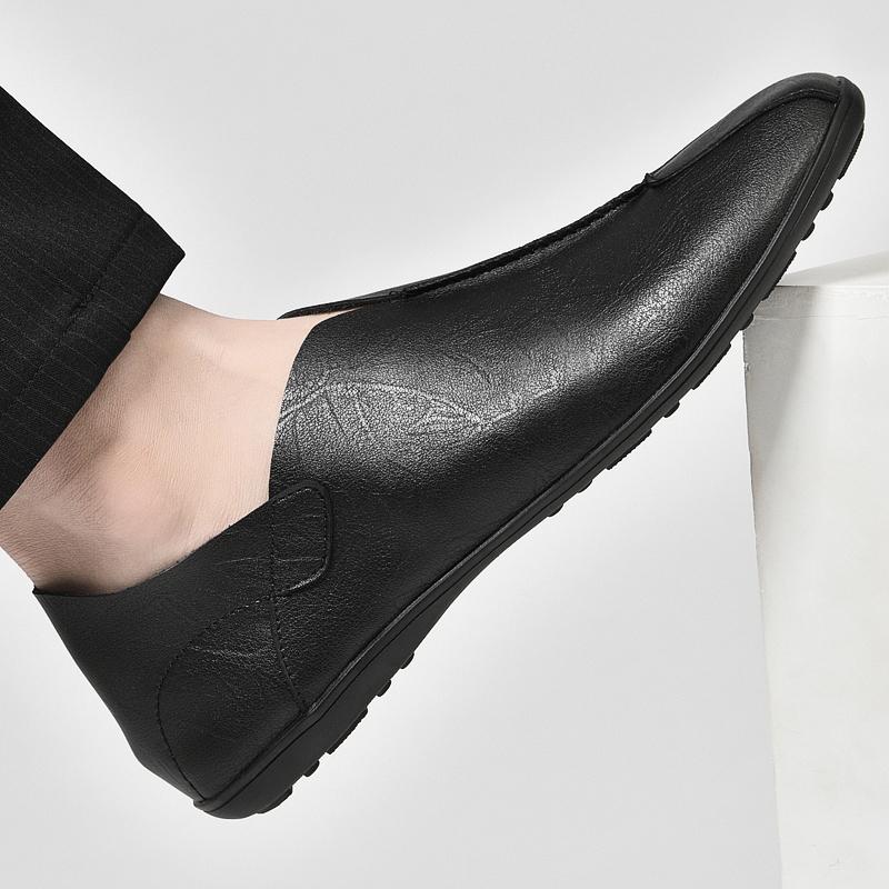 Genuine Leather Men'S Shoe Comfortable Casual Shoes Men Slip On  Flats Summer Driving Shoe For Men Light Fashion Big Size 37-47