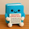 Crochet Emotional Support Book Handcrafted Positive Book Doll Crocheted Ornament with Encouragement Card Cheer Up Gift for Loved Ones Friends