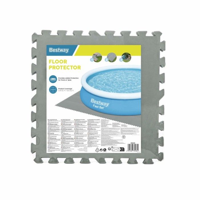 BESTWAY Bestway Lot de 9 tapis de sol pour piscine - 50 x 50 cm - gris