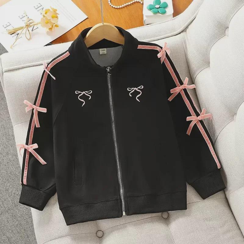 Повседневный комплект из двух предметов: кардиган для девочек на весну и осень: Свободные брюки и куртка для 12-летних детей. Идеально подходит для занятий спортом и повседневной носки.